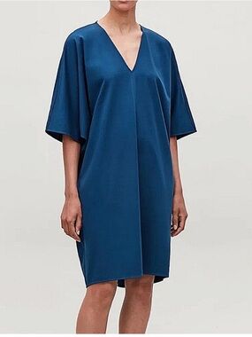 COS Oversized kimono type Cotton dress blue size M